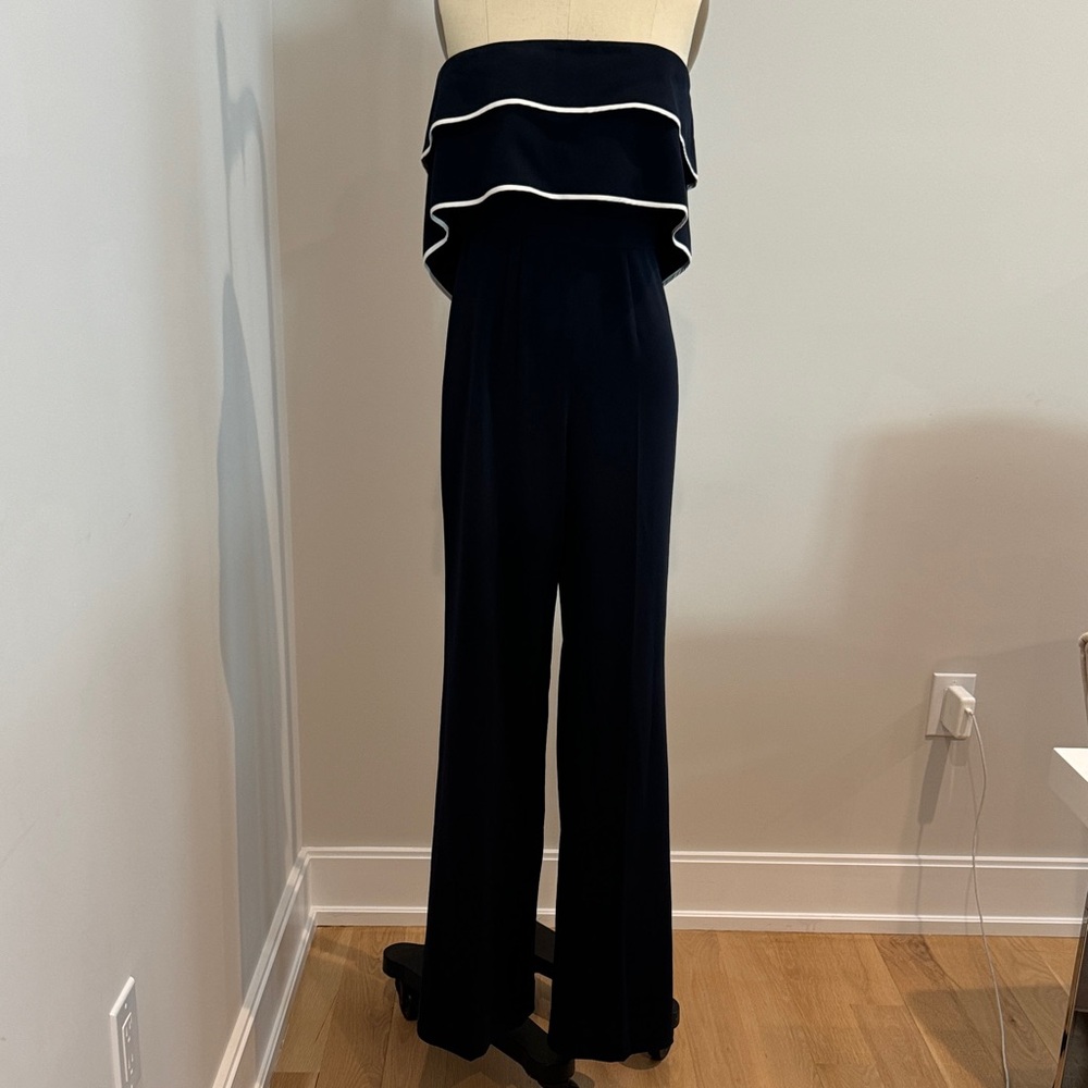 Jay Godfrey Navy and White Jumpsuit